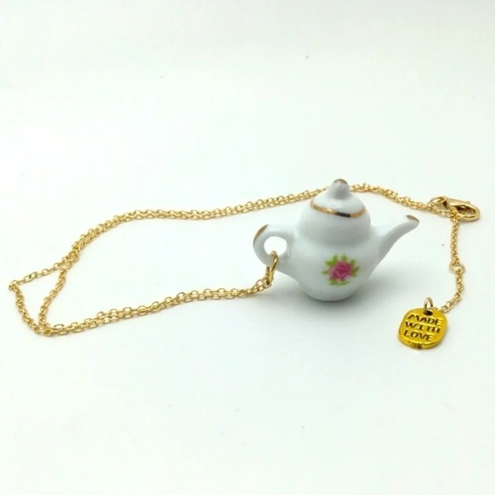 Bridgerton Ceramic Teapot Charm Necklace - Picture 2 of 13